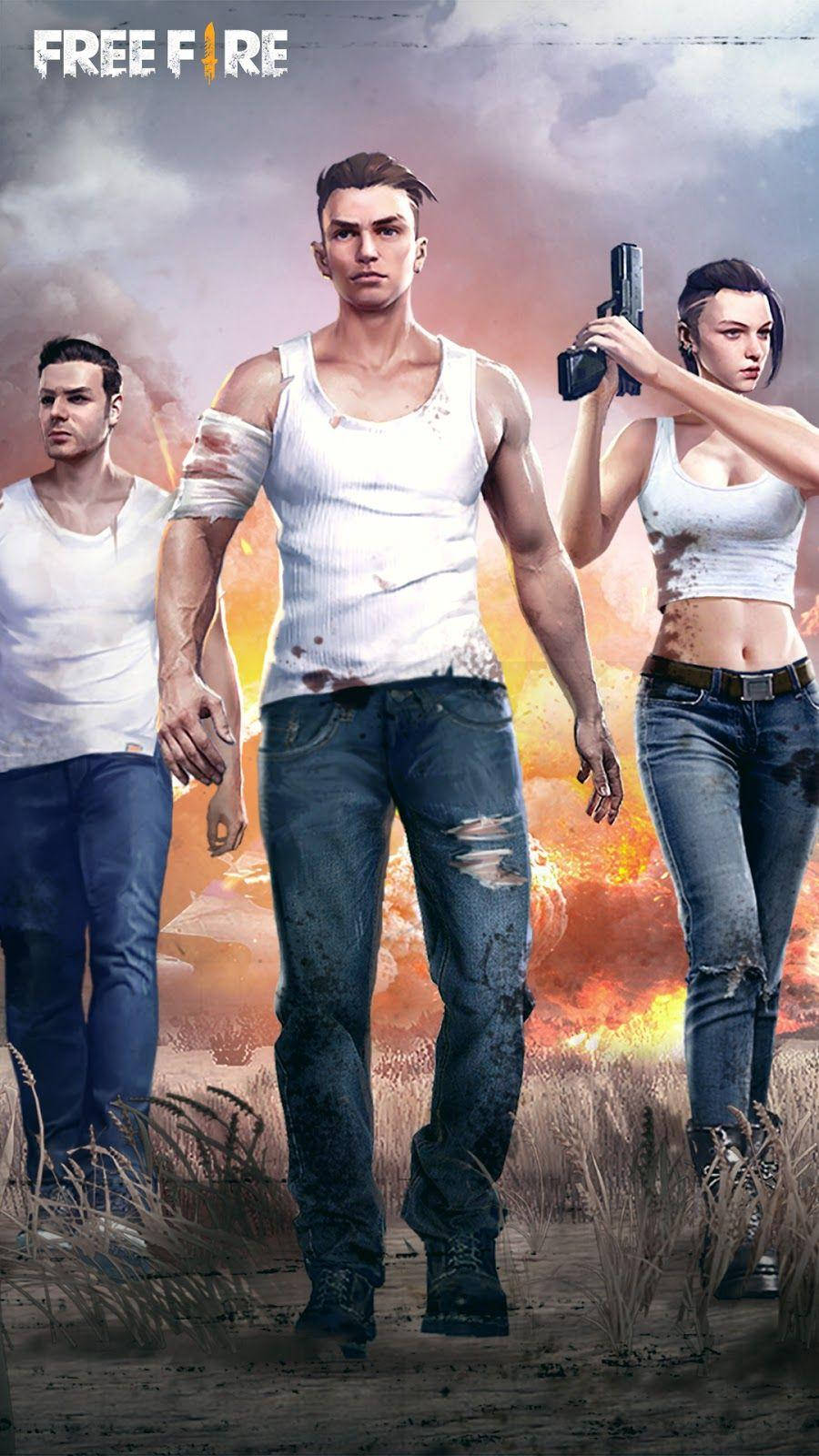 Free Fire 3d, tattered clothes, fiery field, HD Phone Wallpaper