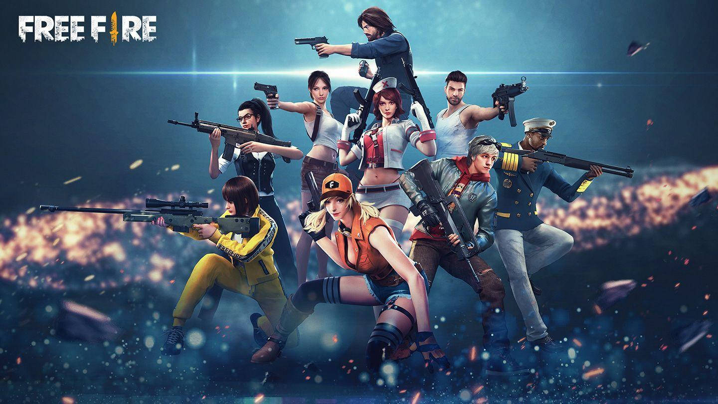 Free Fire 3D, characters, explosion, HD Desktop Wallpaper