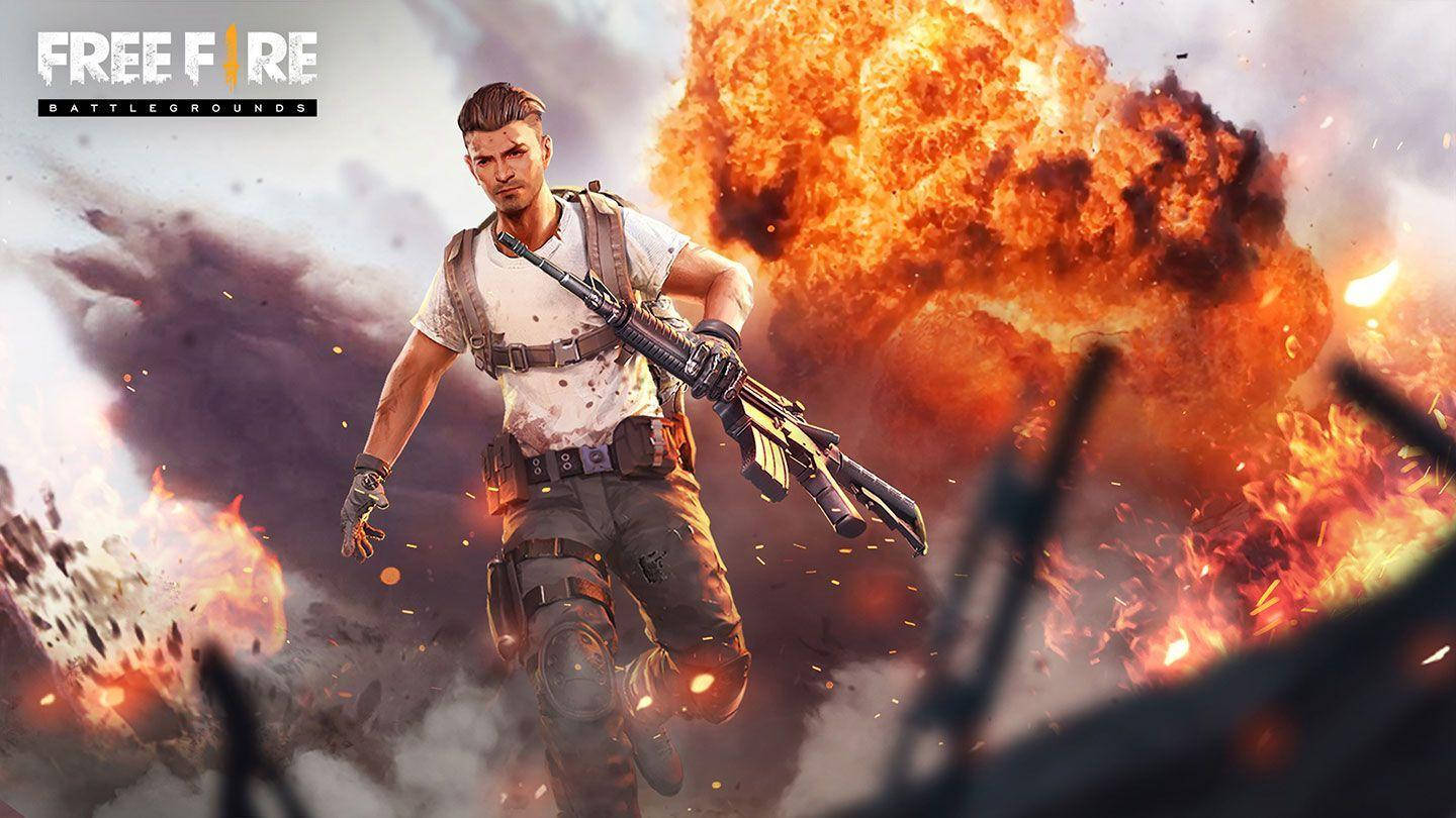 Free Fire 3D, Landscape, man walking from explosion, HD Desktop Wallpaper