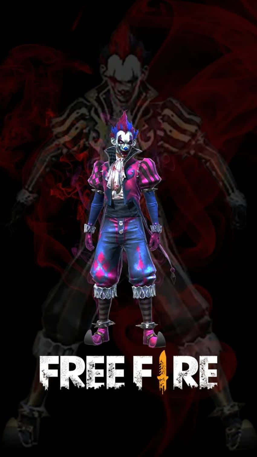 Free Fire, clown character, vibrant purple and blue outfit, HD Phone Wallpaper