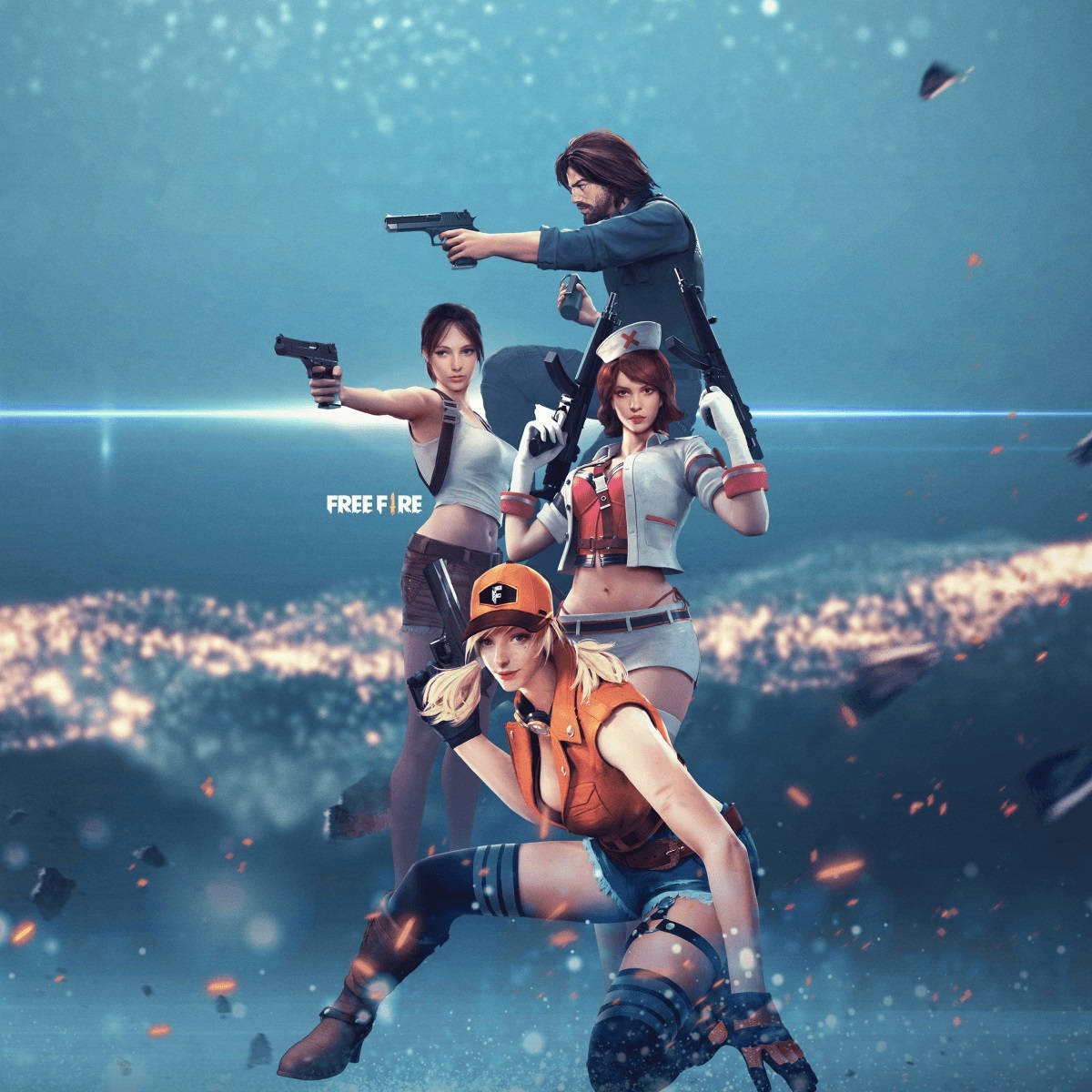 Free Fire, 3D, characters, SD Desktop Wallpaper
