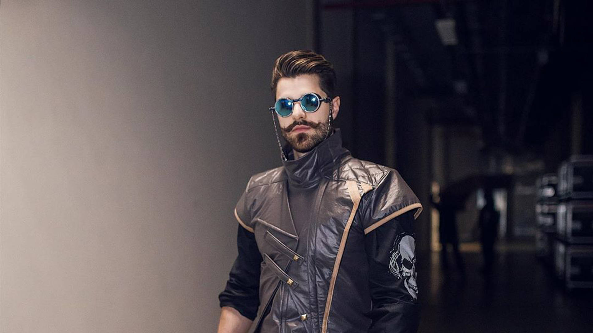 Free Fire Alok, metallic jacket, blue-tinted sunglasses, Full HD Desktop Wallpaper