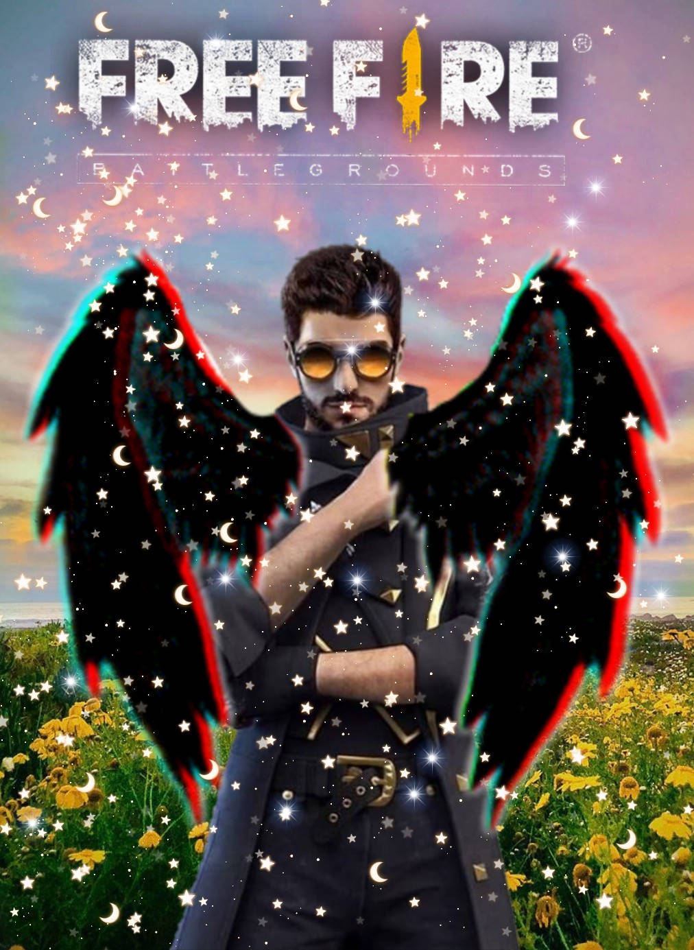 Free Fire Alok, angel wings, sunglasses, HD Phone Wallpaper