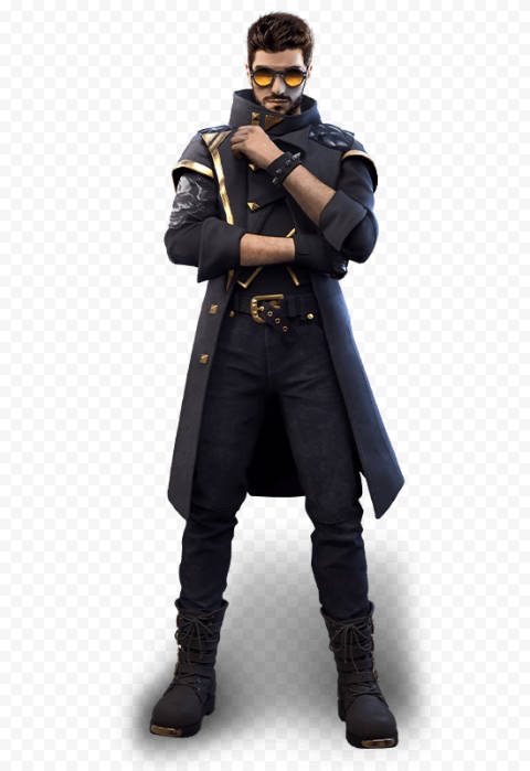 Alok, Free Fire, black trench coat, SD Phone Wallpaper