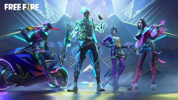 Free Fire, Squad Banner, neon-lit, SD Desktop Wallpaper
