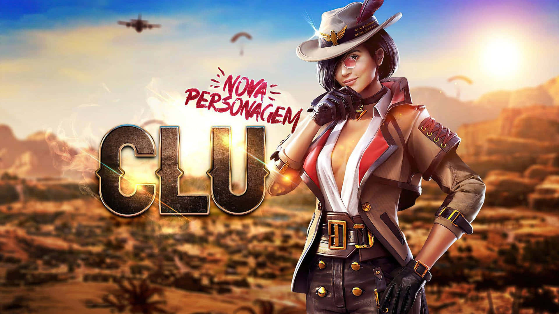 Free Fire Chrono, cowboy hat, desert canyon, Full HD Desktop Wallpaper
