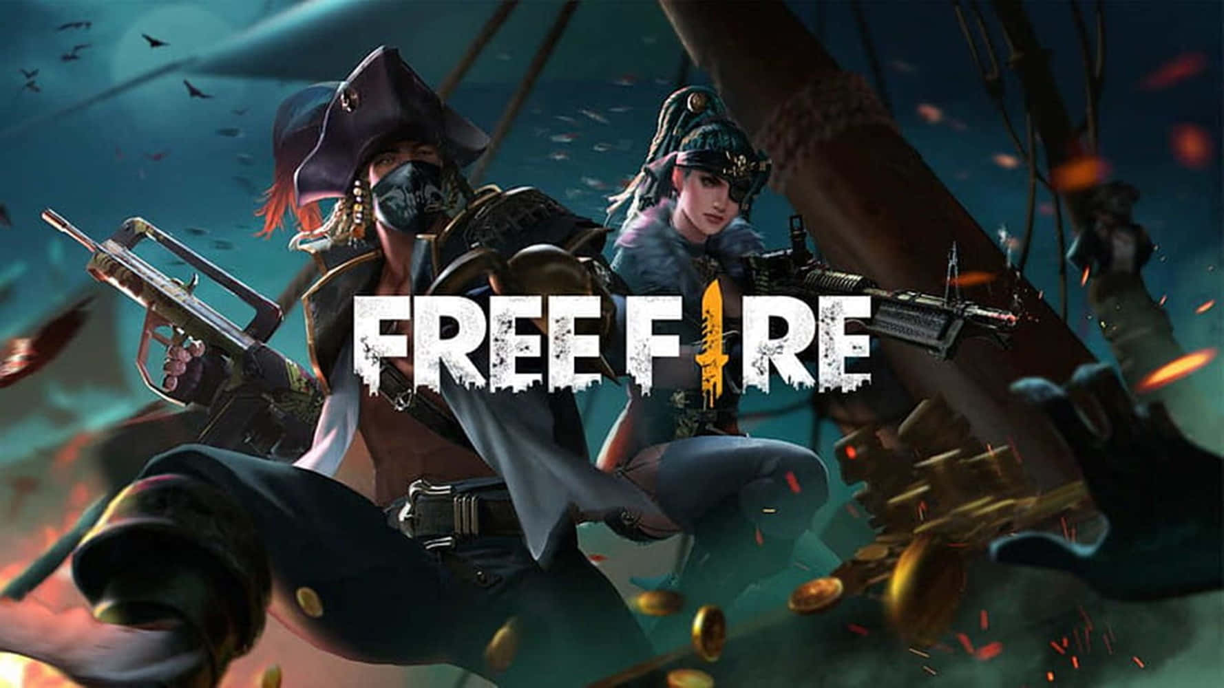 Free Fire, Chrono, pirate gear, HD Desktop Wallpaper