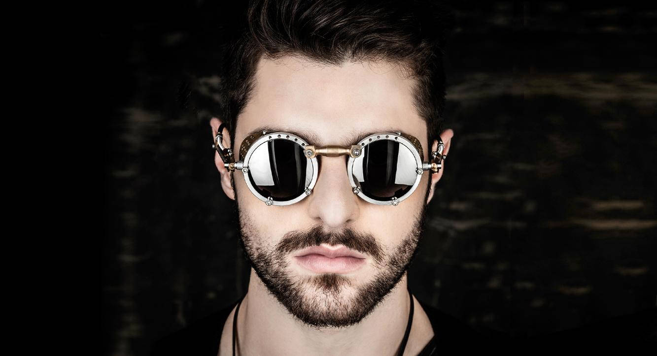 Free Fire DJ Alok, futuristic round sunglasses, metallic frames, HD Desktop Wallpaper