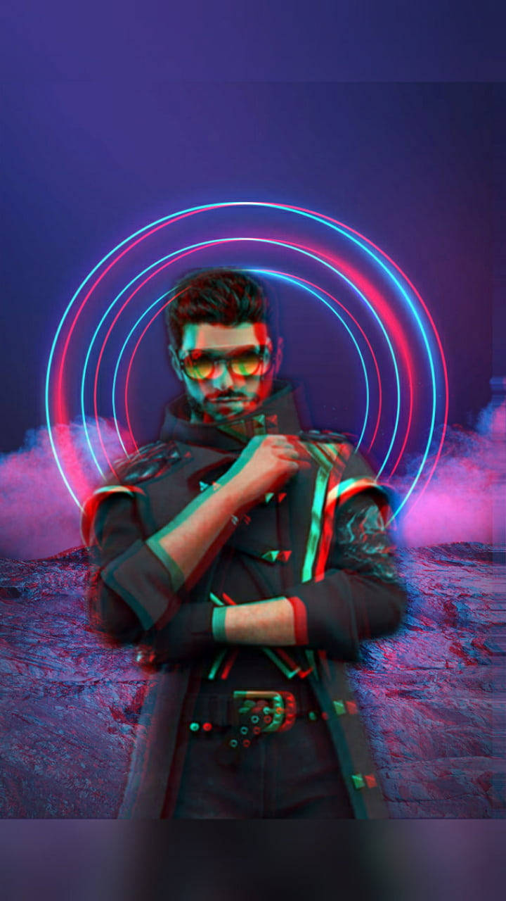 Free Fire, DJ Alok, retro glitch effect, HD Phone Wallpaper