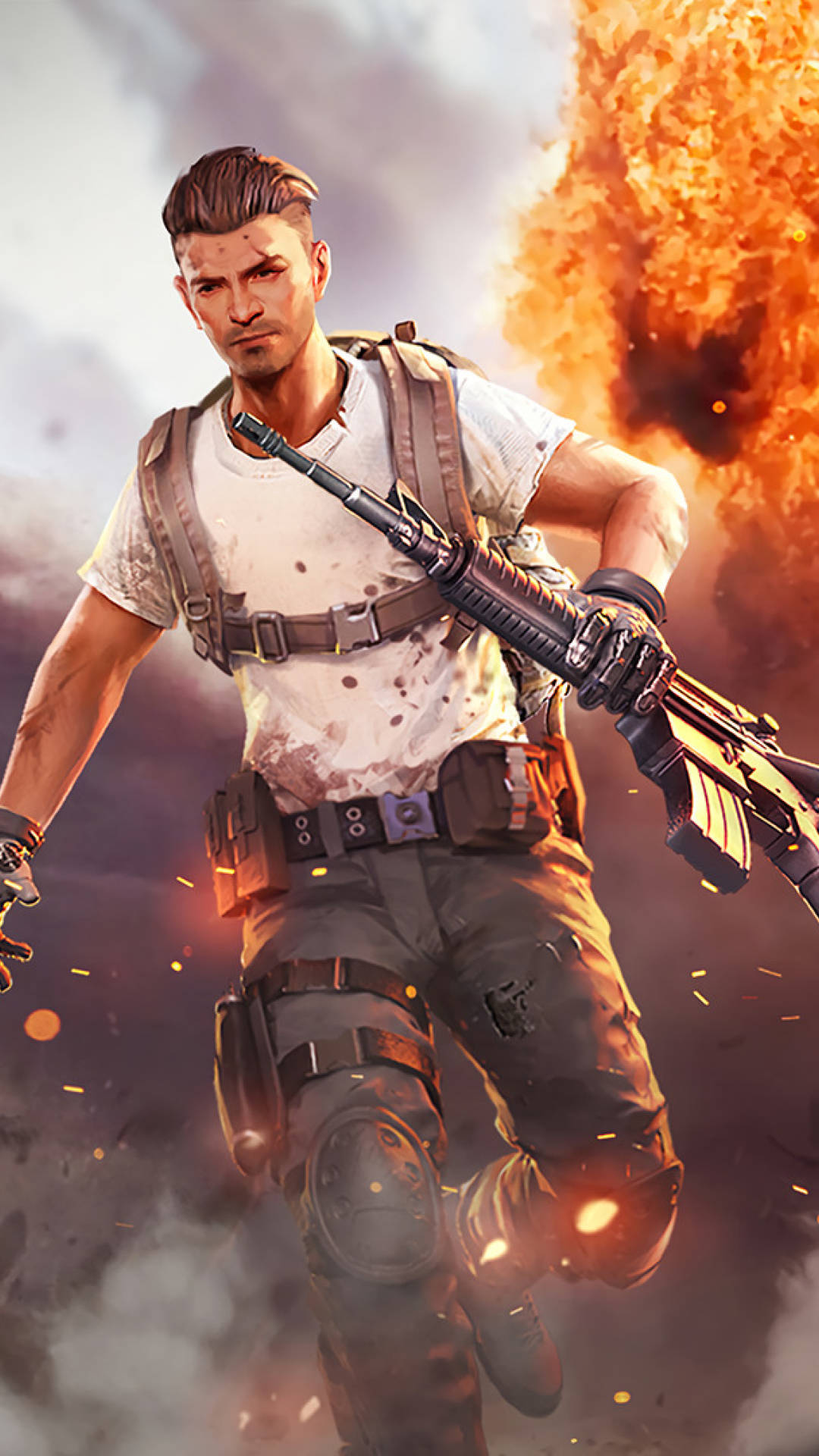 Free Fire, DJ Alok, assault rifle, Full HD Phone Wallpaper