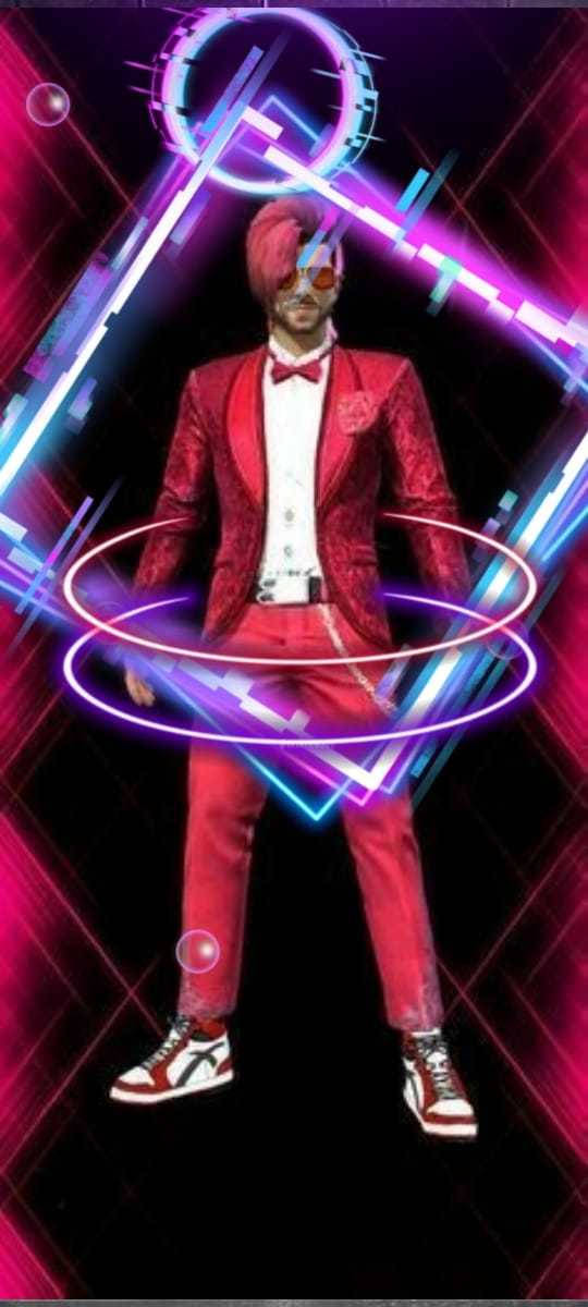 Free Fire, DJ Alok, red tuxedo skin, SD Phone Wallpaper