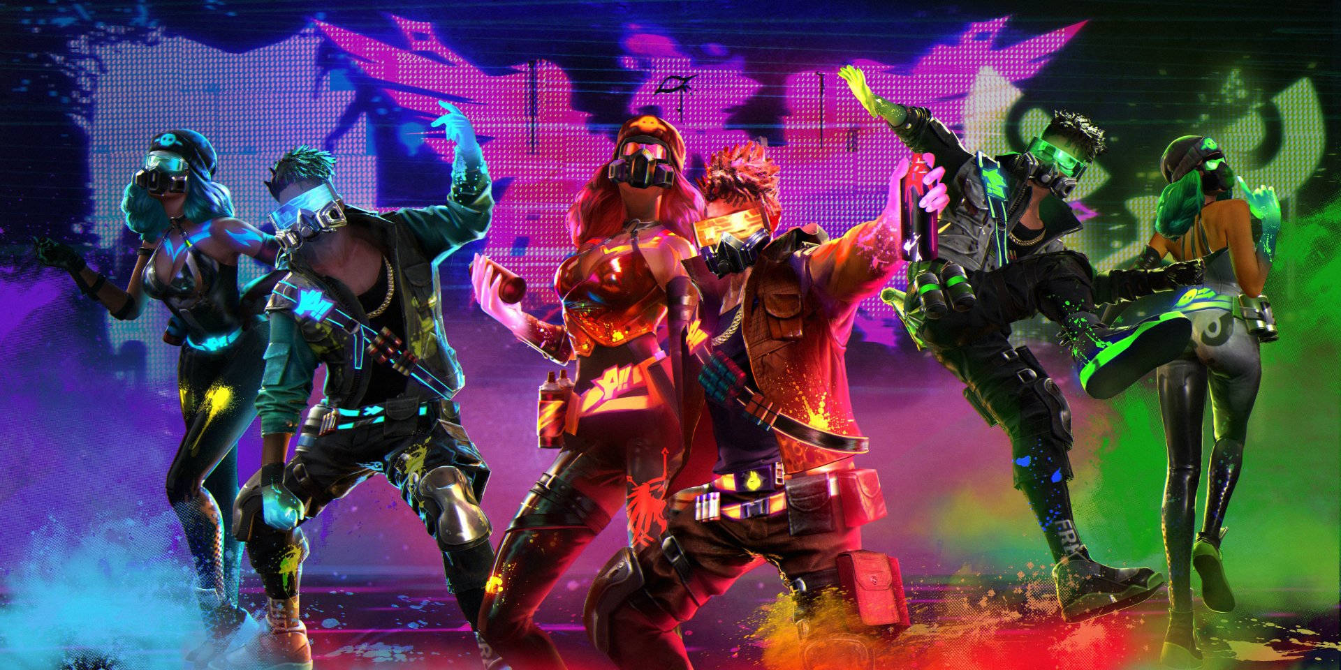 Free Fire, desktop, dancing soldiers, Full HD Desktop Wallpaper