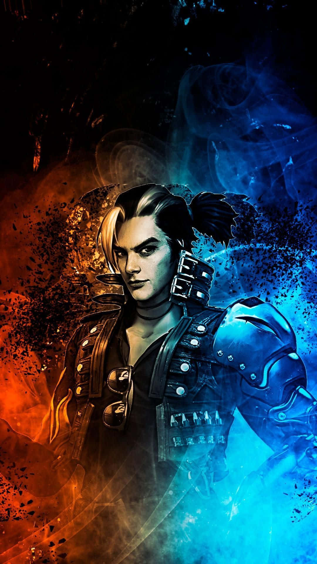 Free Fire Hayato, dual-toned armor, fiery orange, Full HD Phone Wallpaper