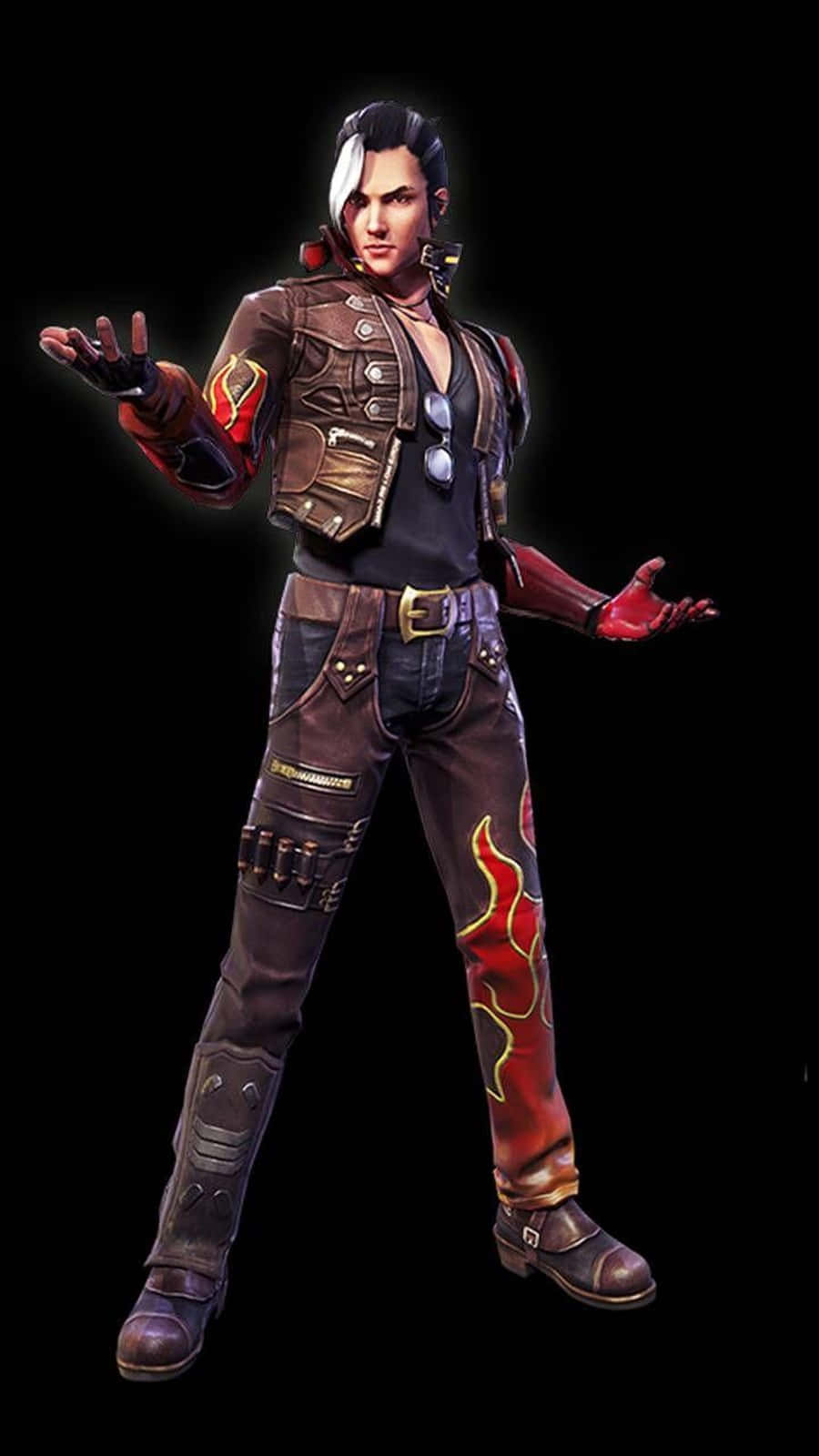 Free Fire Hayato, anime character, white and black hair, HD Phone Wallpaper