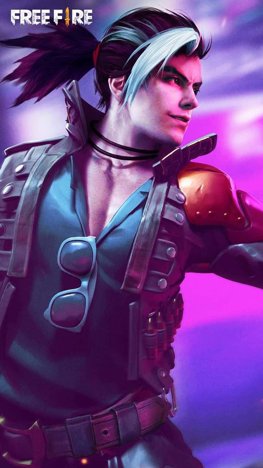 Free Fire Hayato, silver and black hair, tactical gear, HD Phone Wallpaper