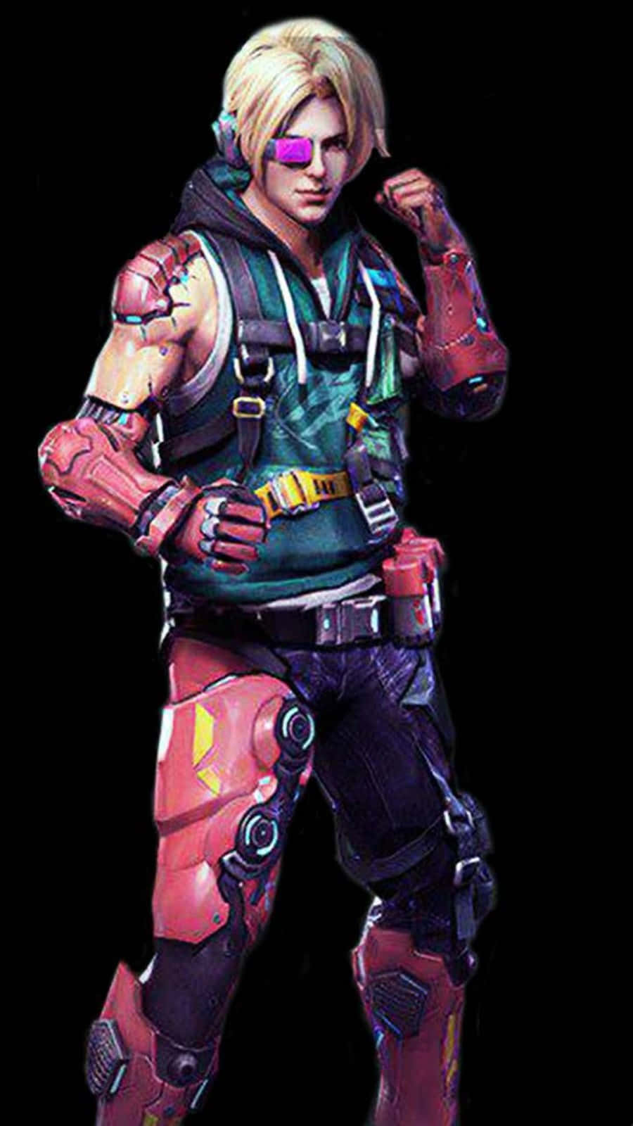 Free Fire Hayato, cyberpunk warrior, blonde hair, HD Phone Wallpaper