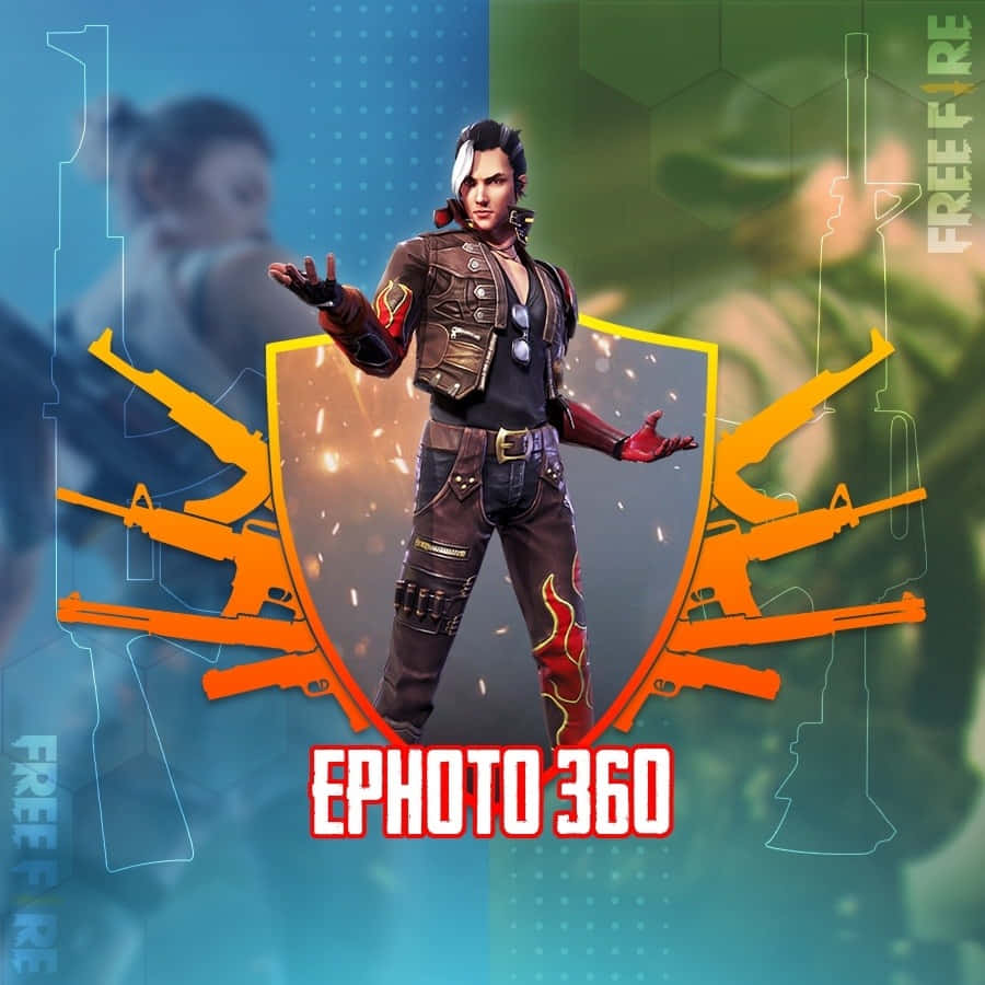Free Fire Hayato, tactical gear, blue and green background, SD Desktop Wallpaper