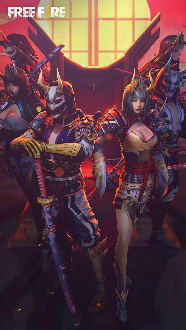 Free Fire Heroic, samurai warriors, ornate armor, HD Phone Wallpaper