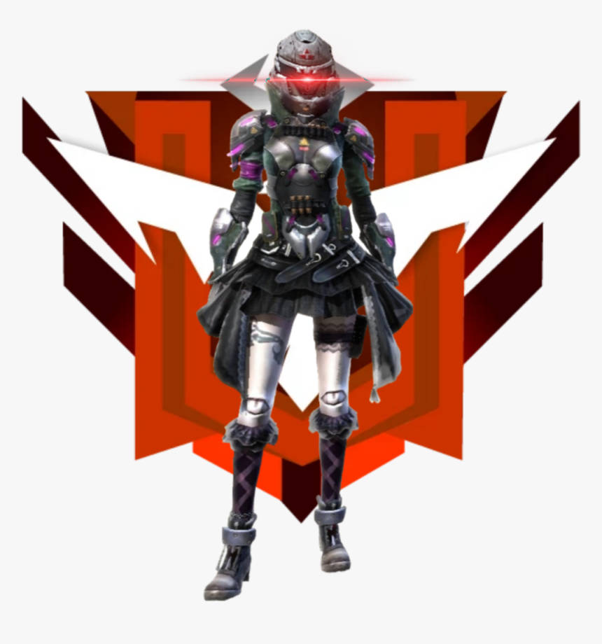 Free Fire Heroic, glowing red eyes, bold red and white geometric emblem, SD Phone Wallpaper