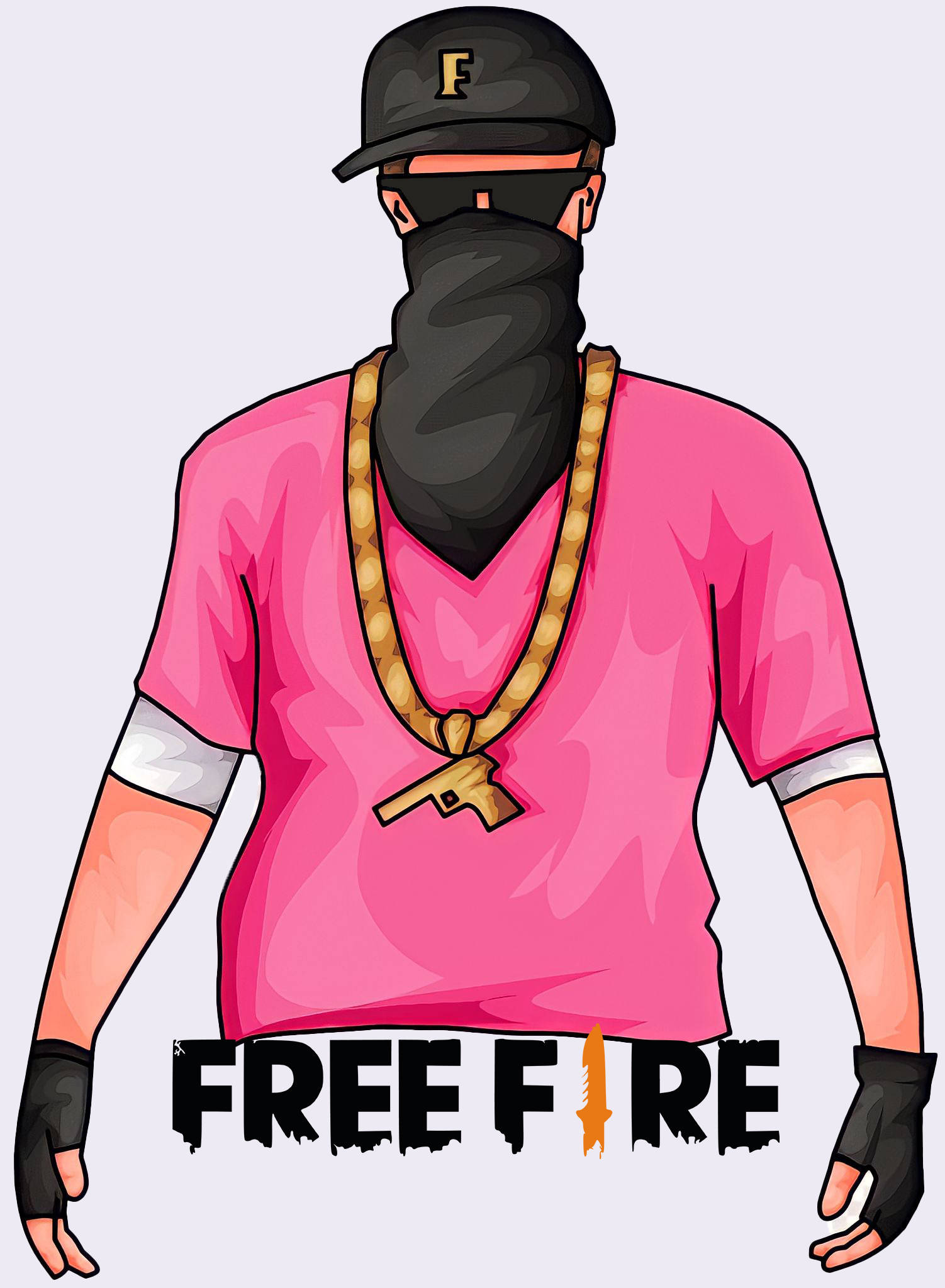 Free Fire Hip Hop Bundle, pink shirt, black cap, Full HD Phone Wallpaper