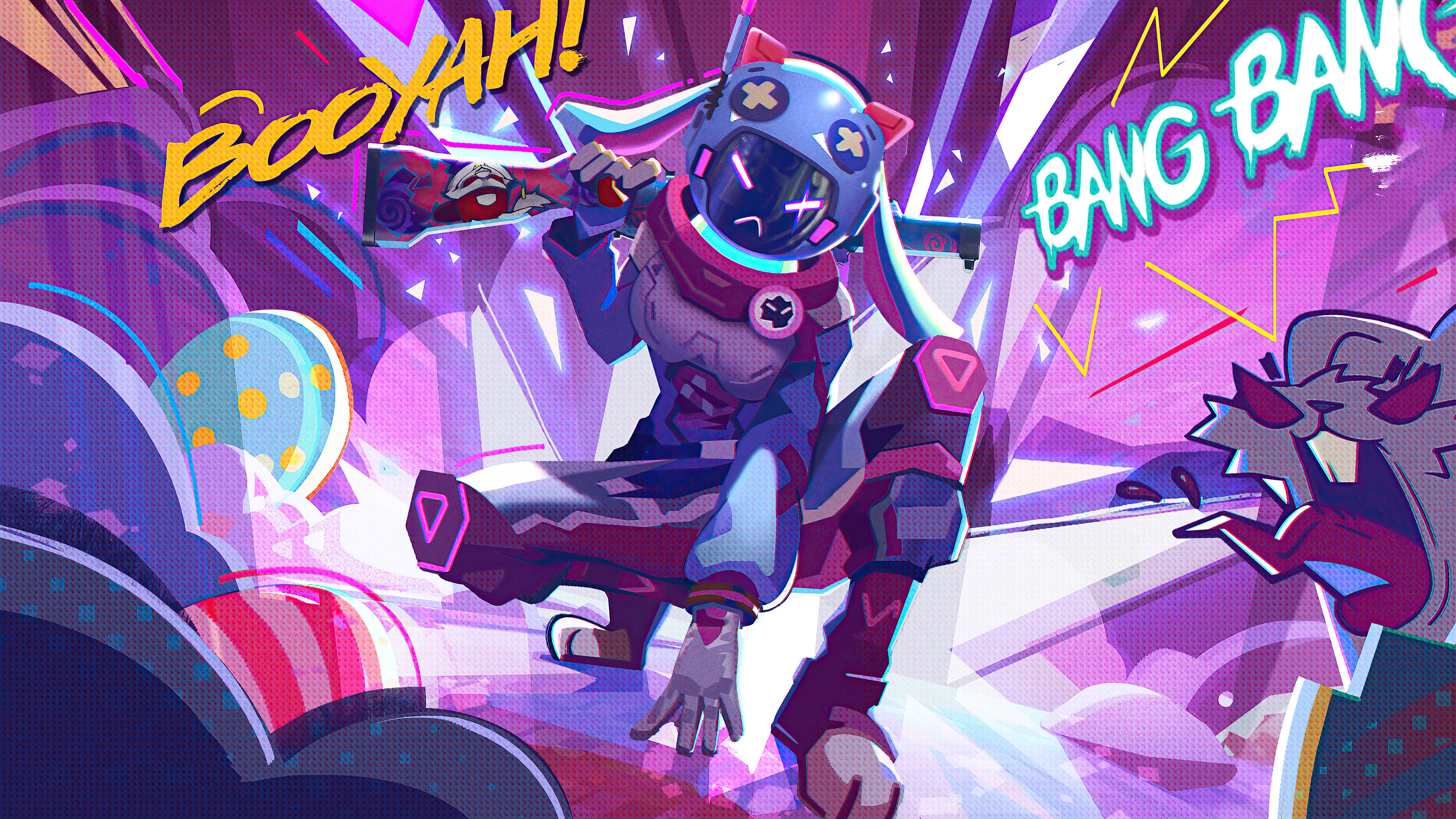 Free Fire Hip Hop Bundle, rapping robot, futuristic helmet, 4K Desktop Wallpaper