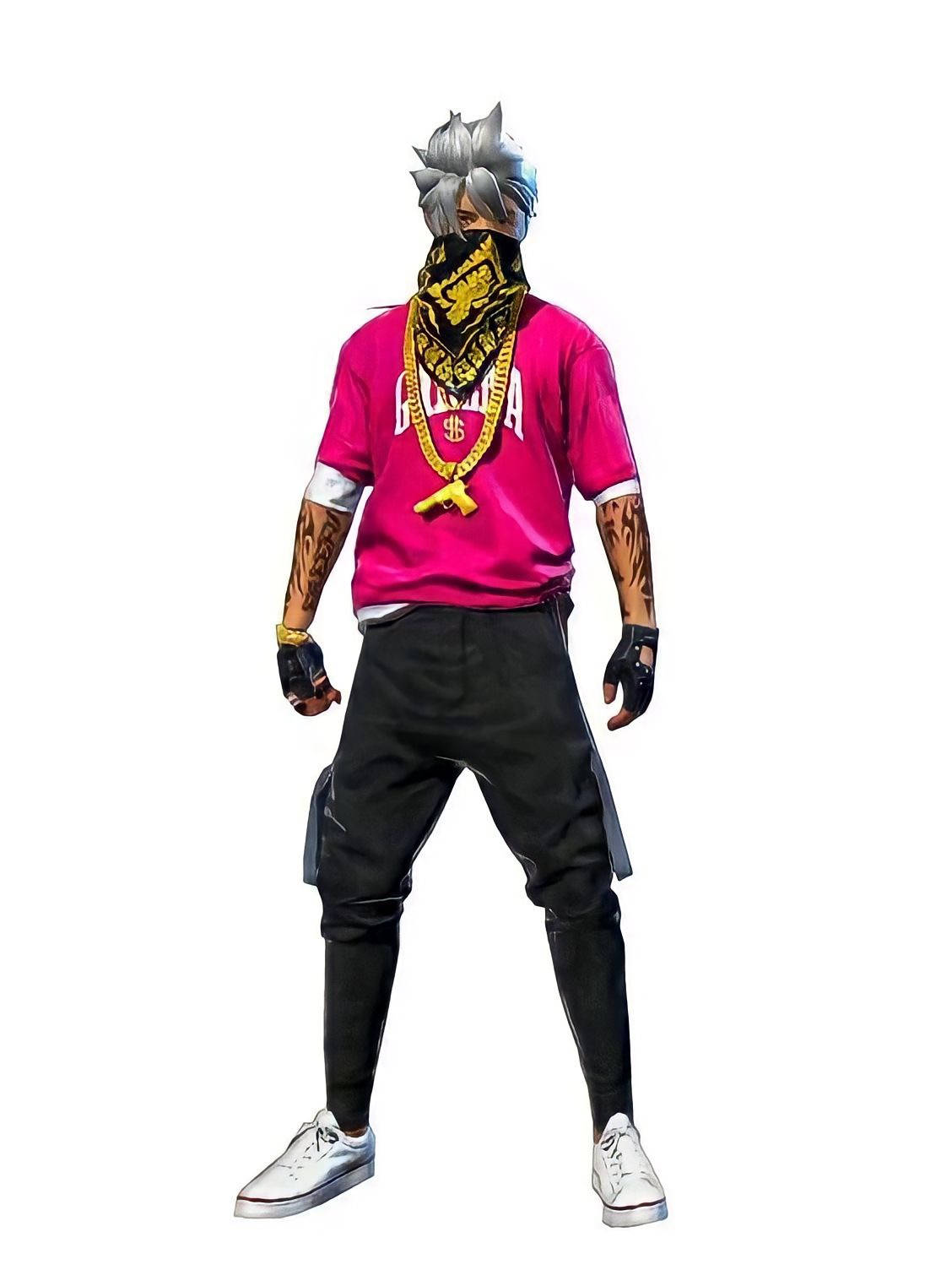 Free Fire Hip Hop Bundle, silver hair, black bandana, HD Phone Wallpaper
