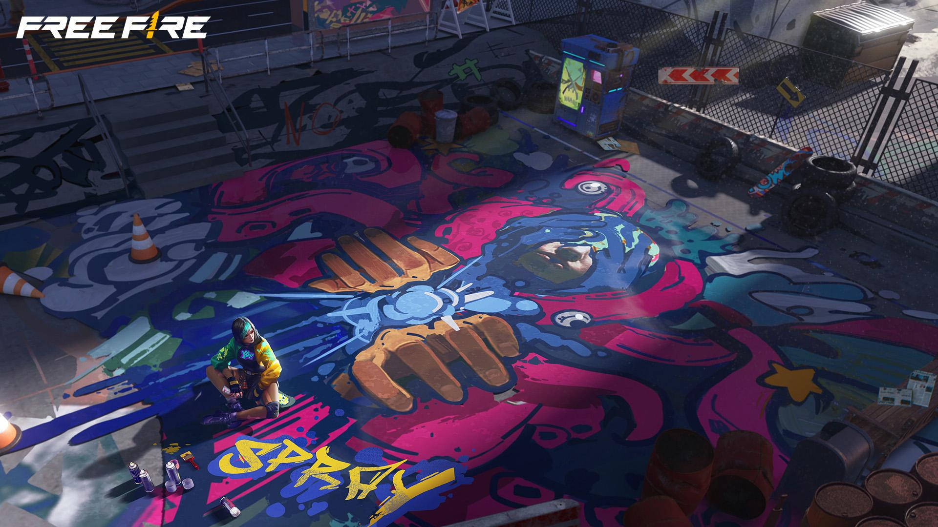 Free Fire Hip Hop Bundle, graffiti floor, fist, Full HD Desktop Wallpaper