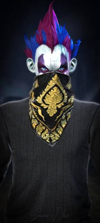 Free Fire, Joker, white-painted face, SD Phone Wallpaper