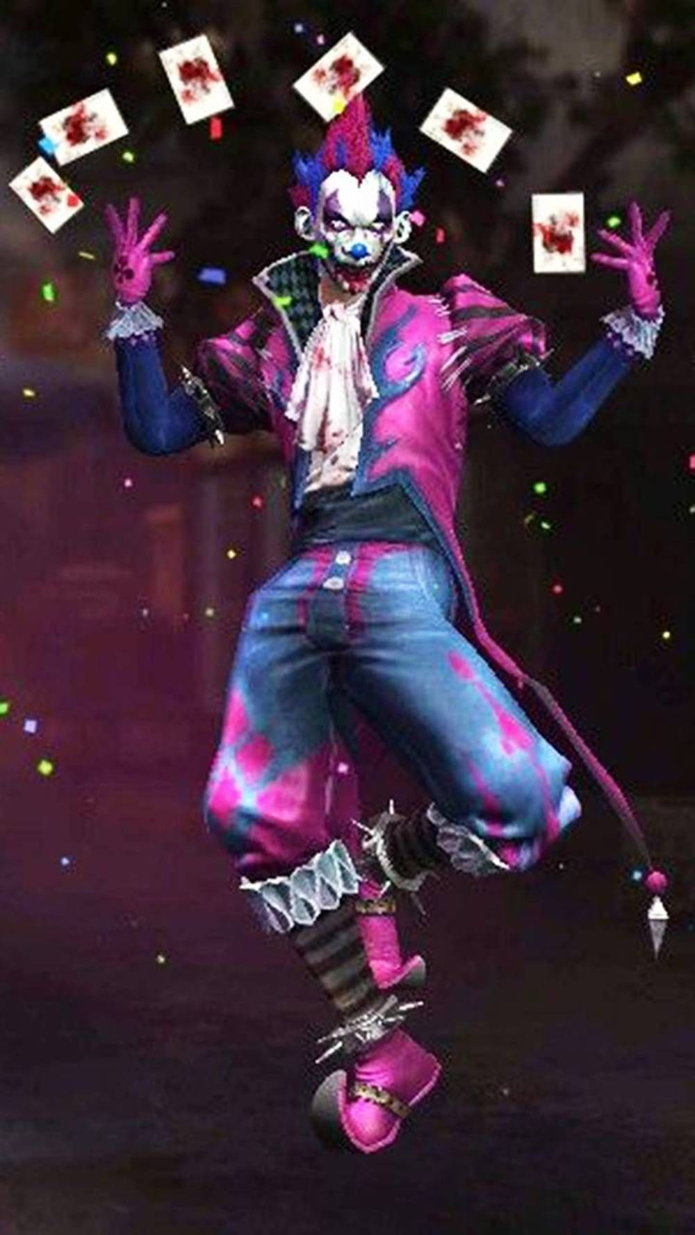 Free Fire, Purple Joker, pink and blue jumpsuit, HD Phone Wallpaper