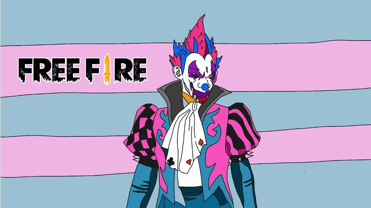 Free Fire Joker, anime clown, pink and blue spiky hair, HD Desktop Wallpaper