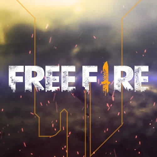 Free Fire, white 'FREE FIRE' text, fiery arrow through the E, SD Desktop Wallpaper