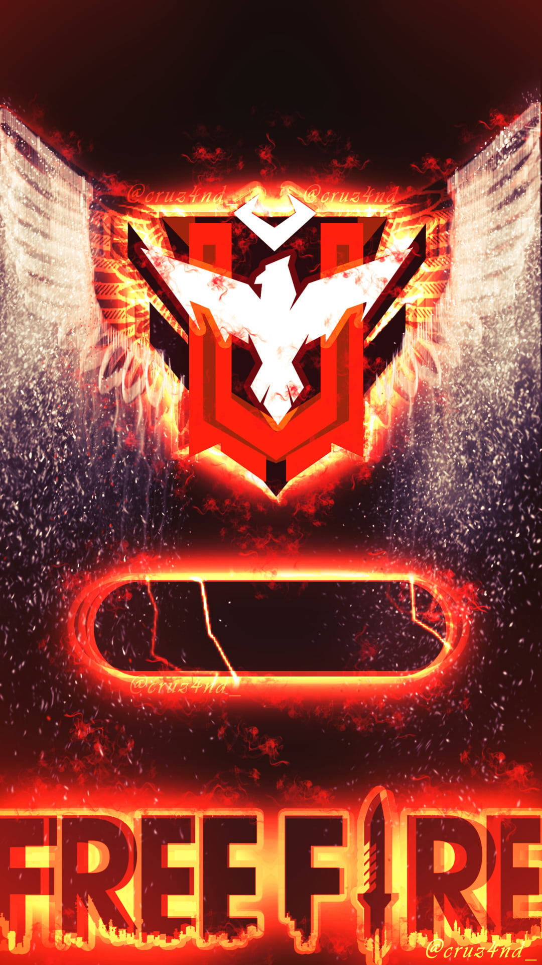 Free Fire, heroic bar, fiery glowing logo, Full HD Phone Wallpaper