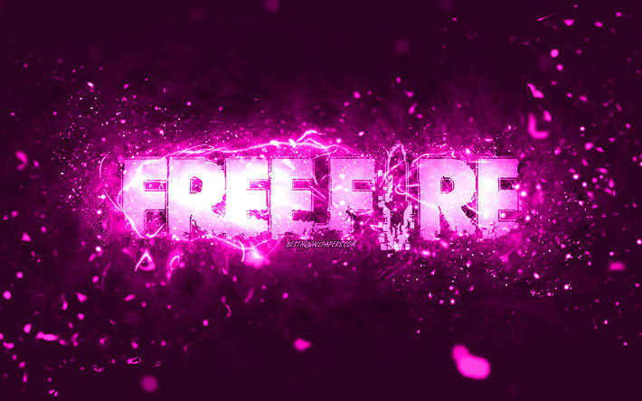 Free Fire, electric pink, dark background, SD Desktop Wallpaper