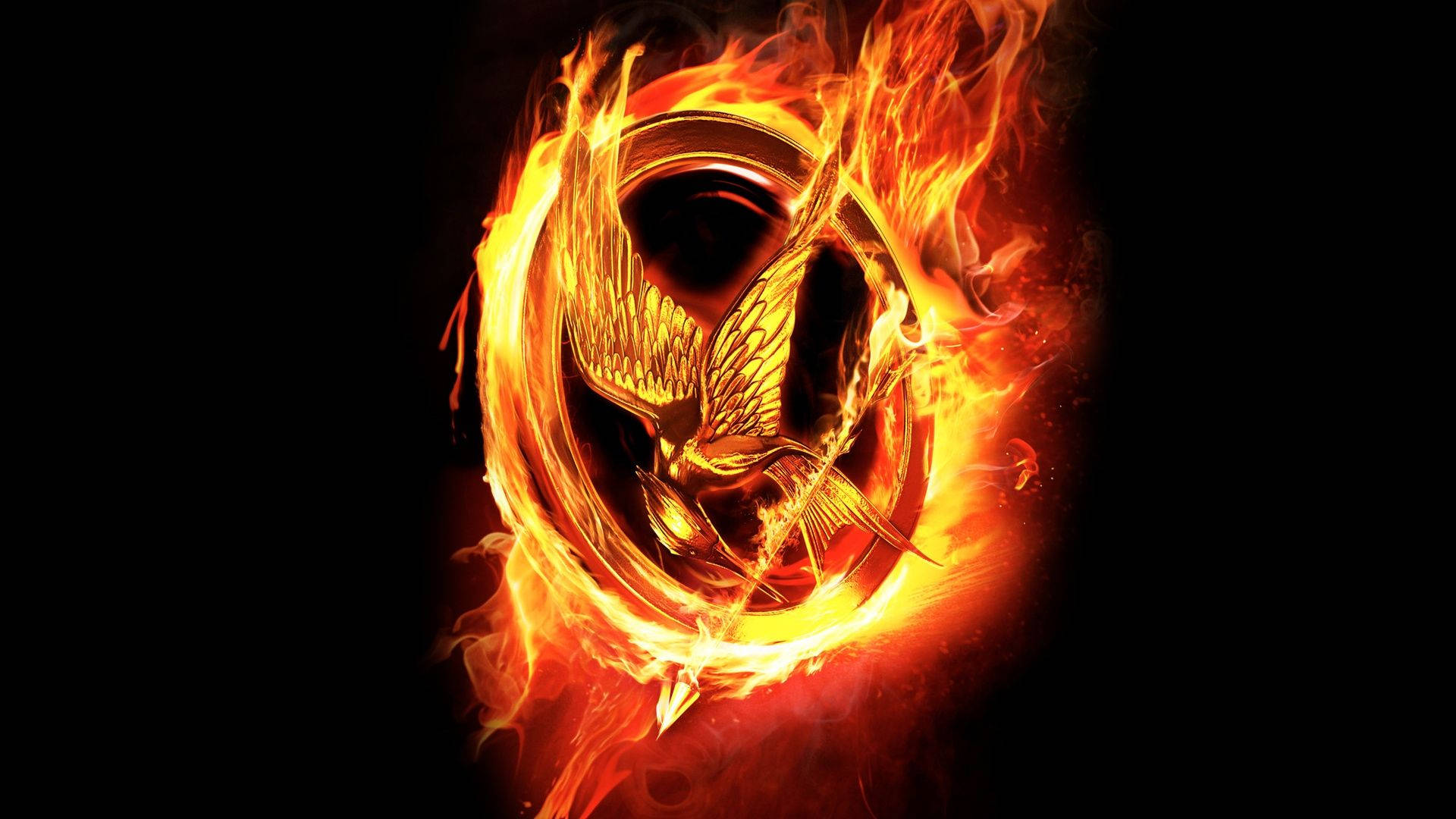 Free Fire Logo, blazing bird, golden mockingjay bird, Full HD Desktop Wallpaper