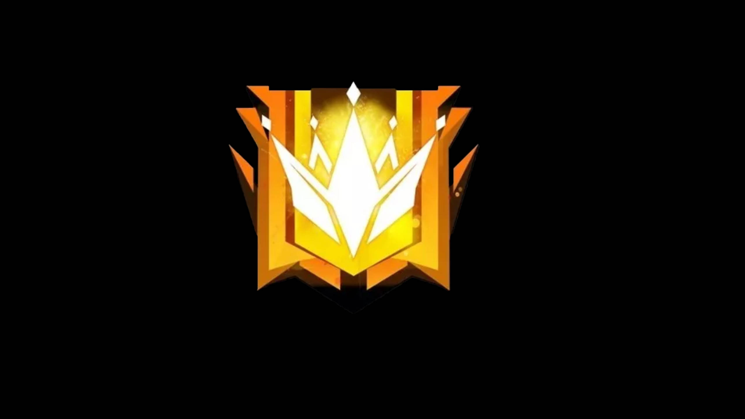 Free Fire Logo, golden crown emblem, sharp geometric facets, 2K Desktop Wallpaper