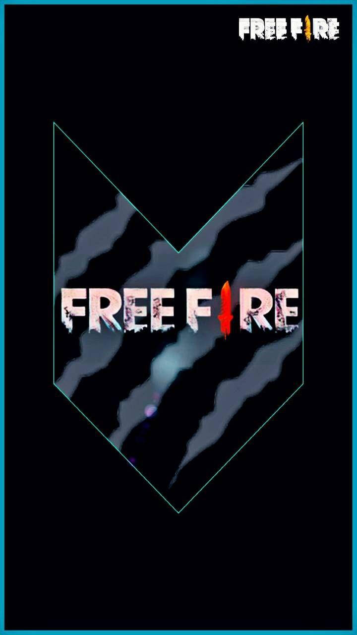 Free Fire Logo, teal outline, black background, HD Phone Wallpaper