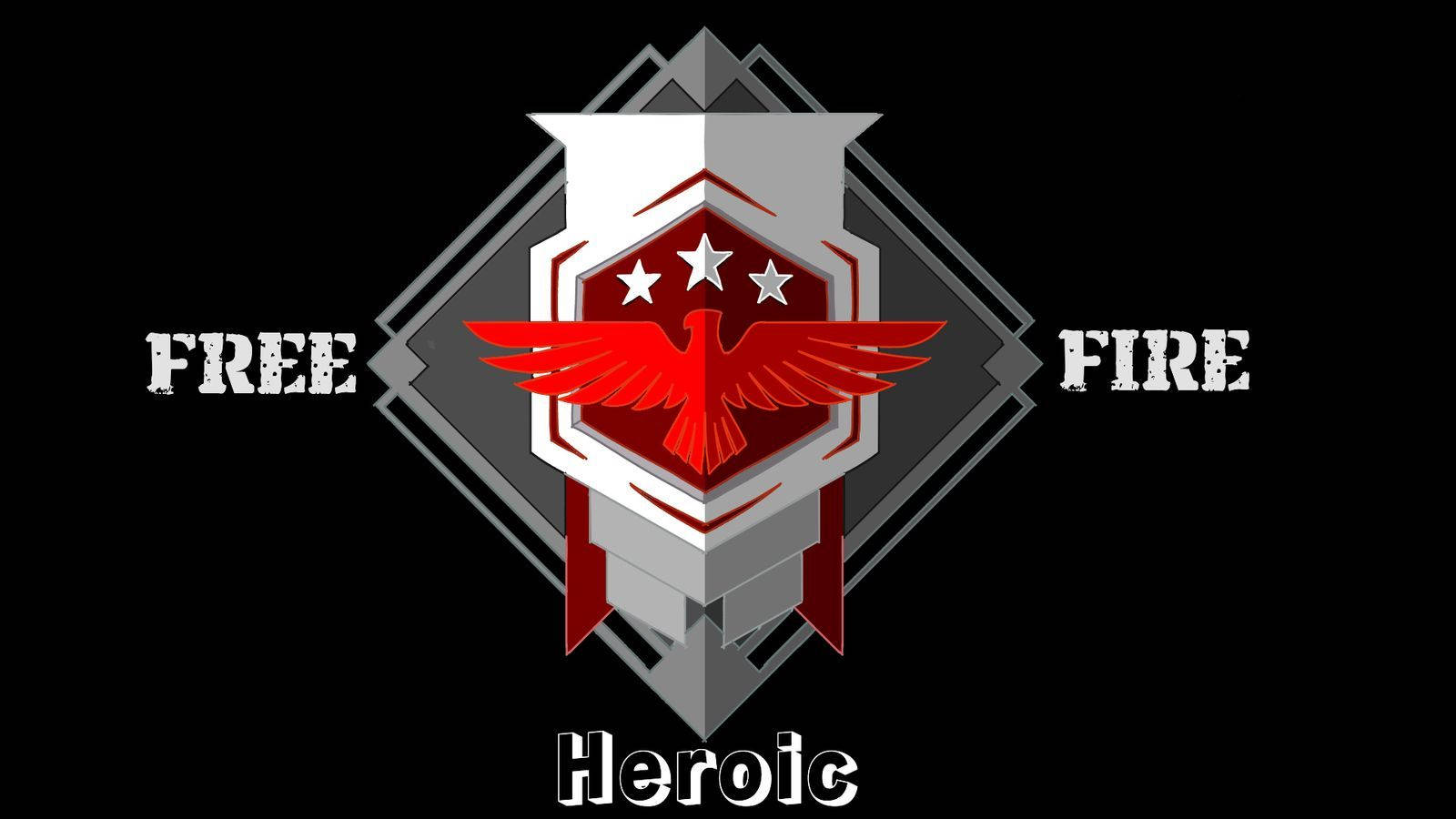 Free Fire, Heroic Rank, red eagle emblem, HD Desktop Wallpaper