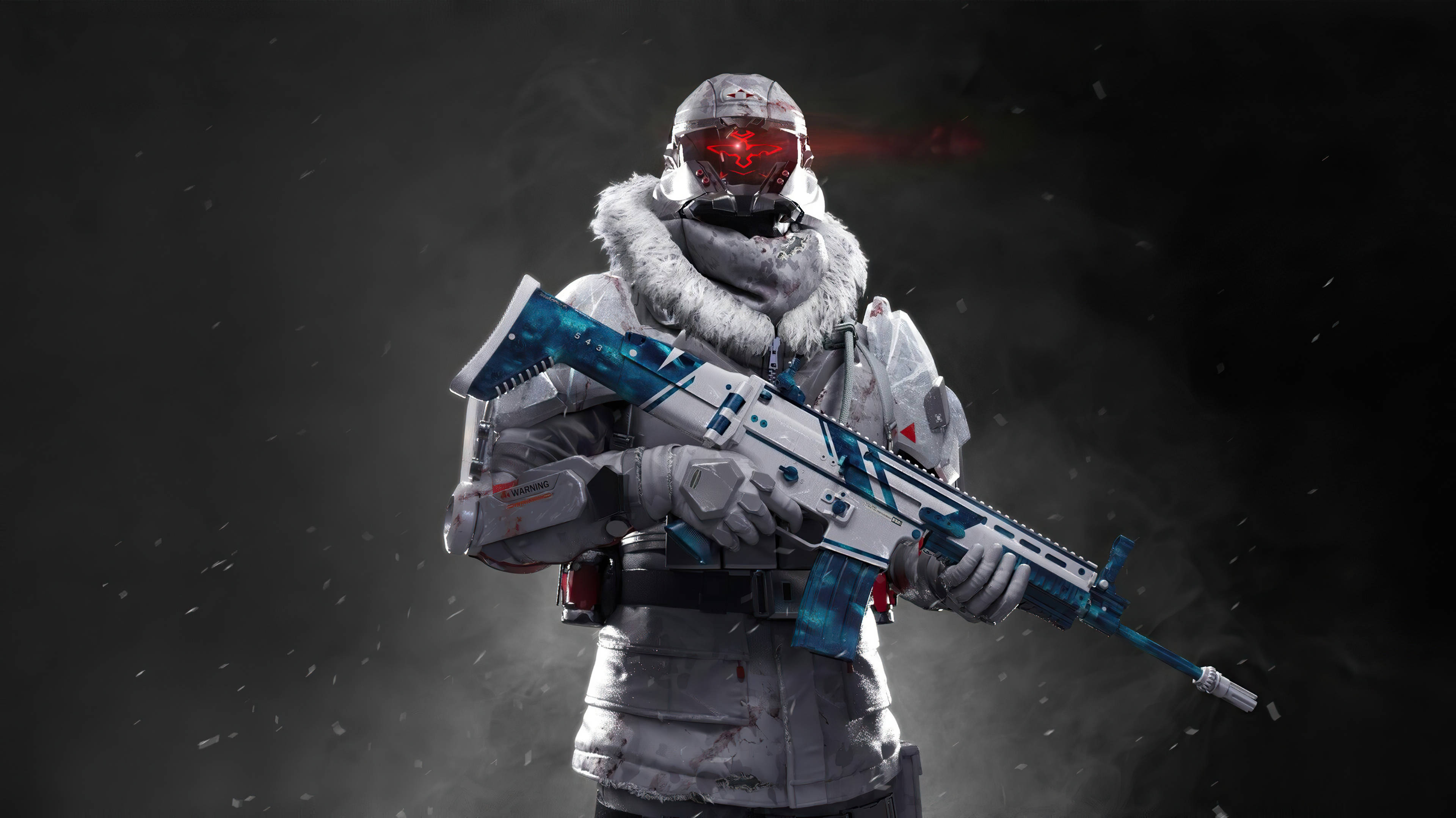 Free Fire Season 1, winter outfit, snowy white winter gear, 4K Desktop Wallpaper