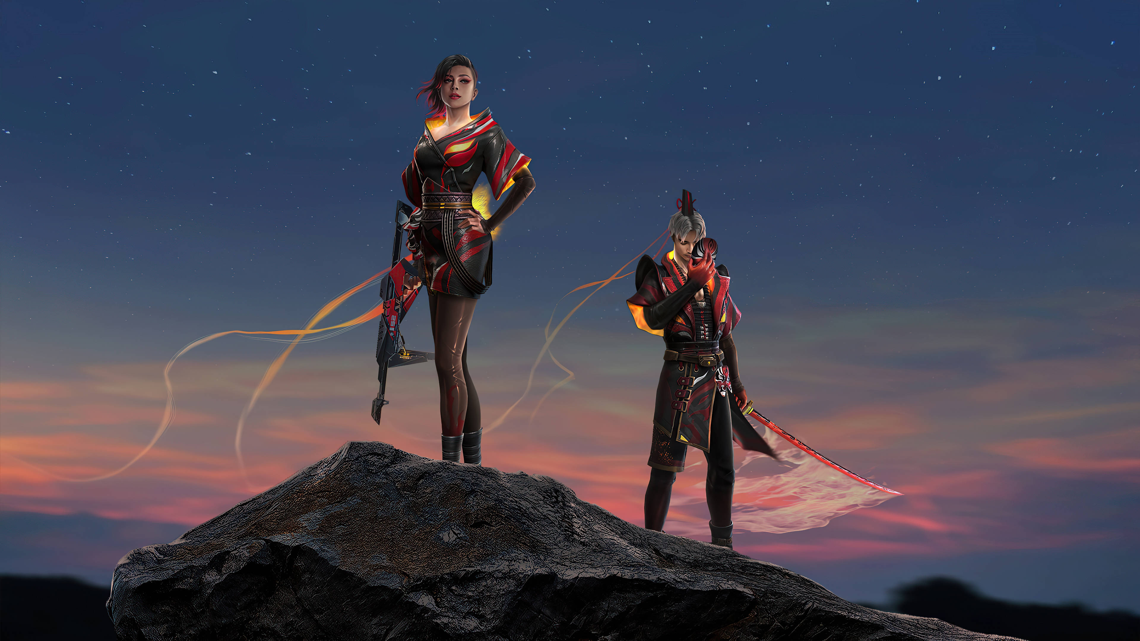 Free Fire Season 1, armored warriors, rocky peak, 4K Desktop Wallpaper