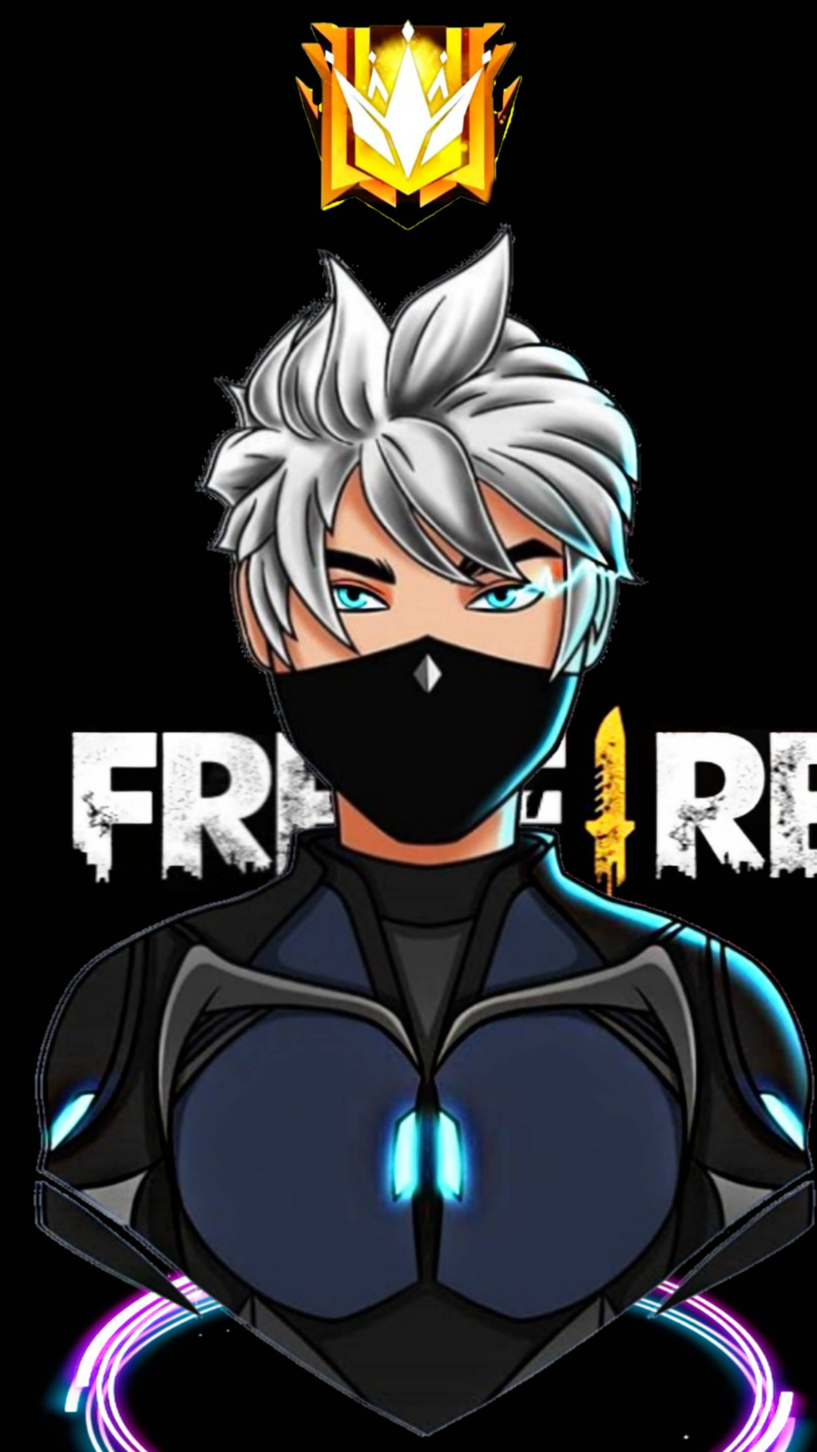 Free Fire Season 1, anime character, silver hair, 2K Phone Wallpaper