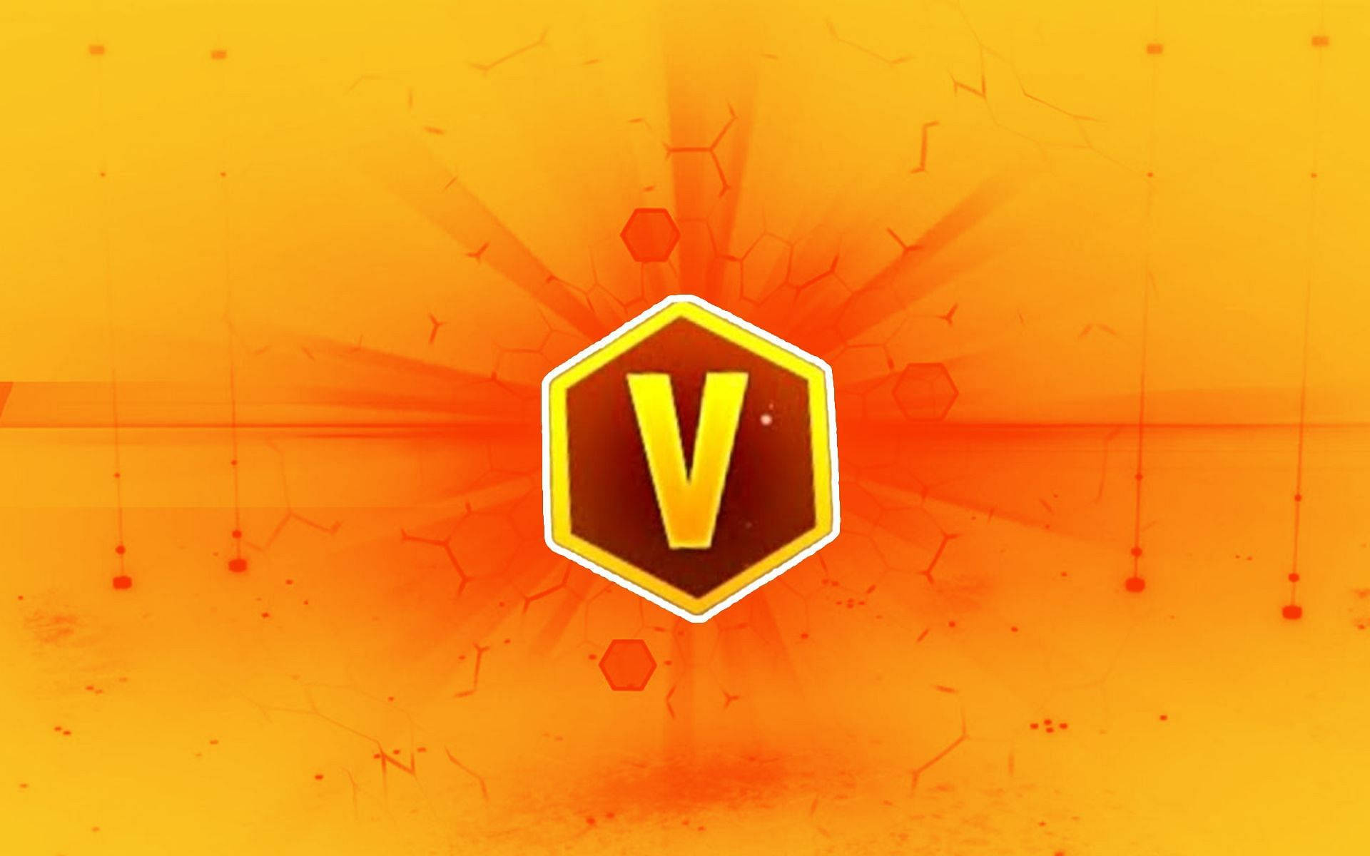 Free Fire V, Badge Banner, golden V, Full HD Desktop Wallpaper