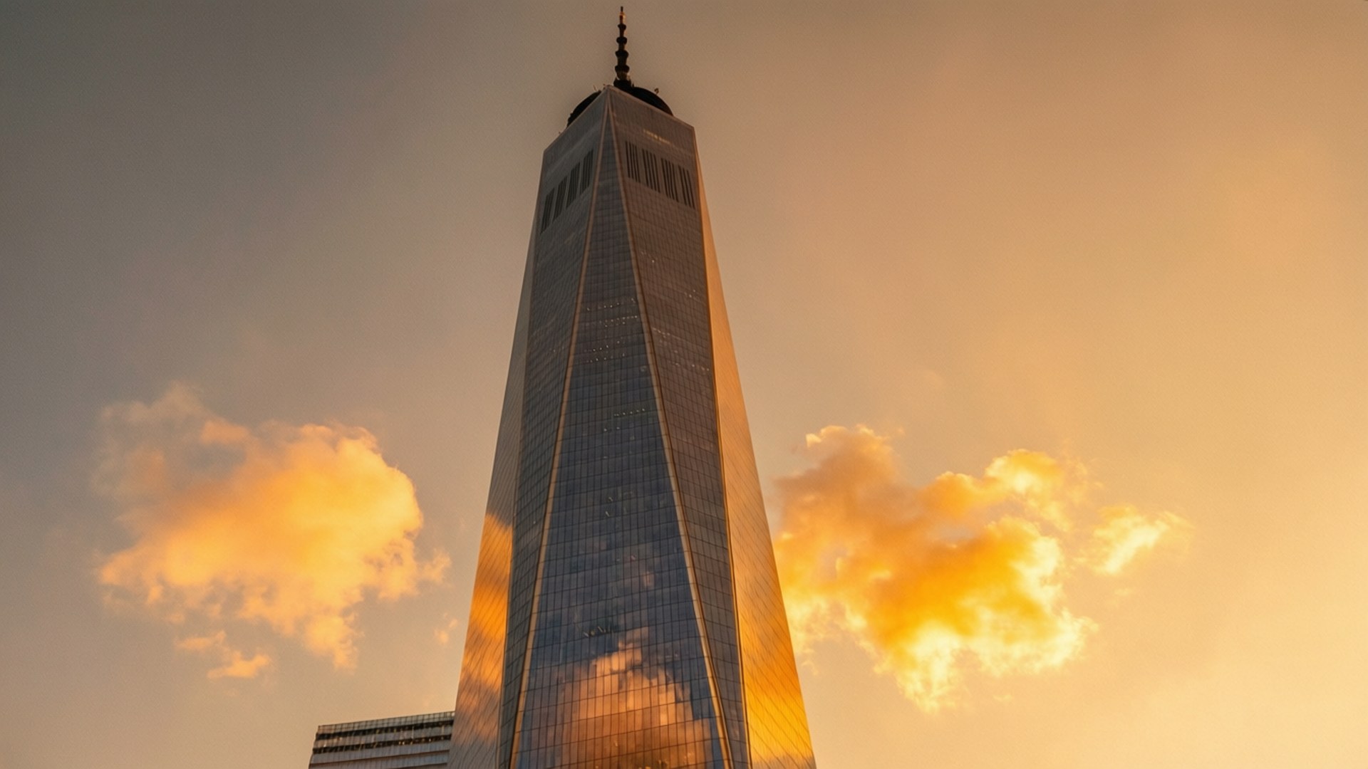 Freedom Tower, golden hour, sunset, Full HD Desktop Wallpaper