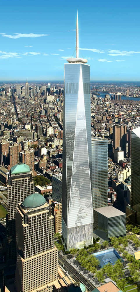 Freedom Tower, glass skyscraper, spire, SD Phone Wallpaper