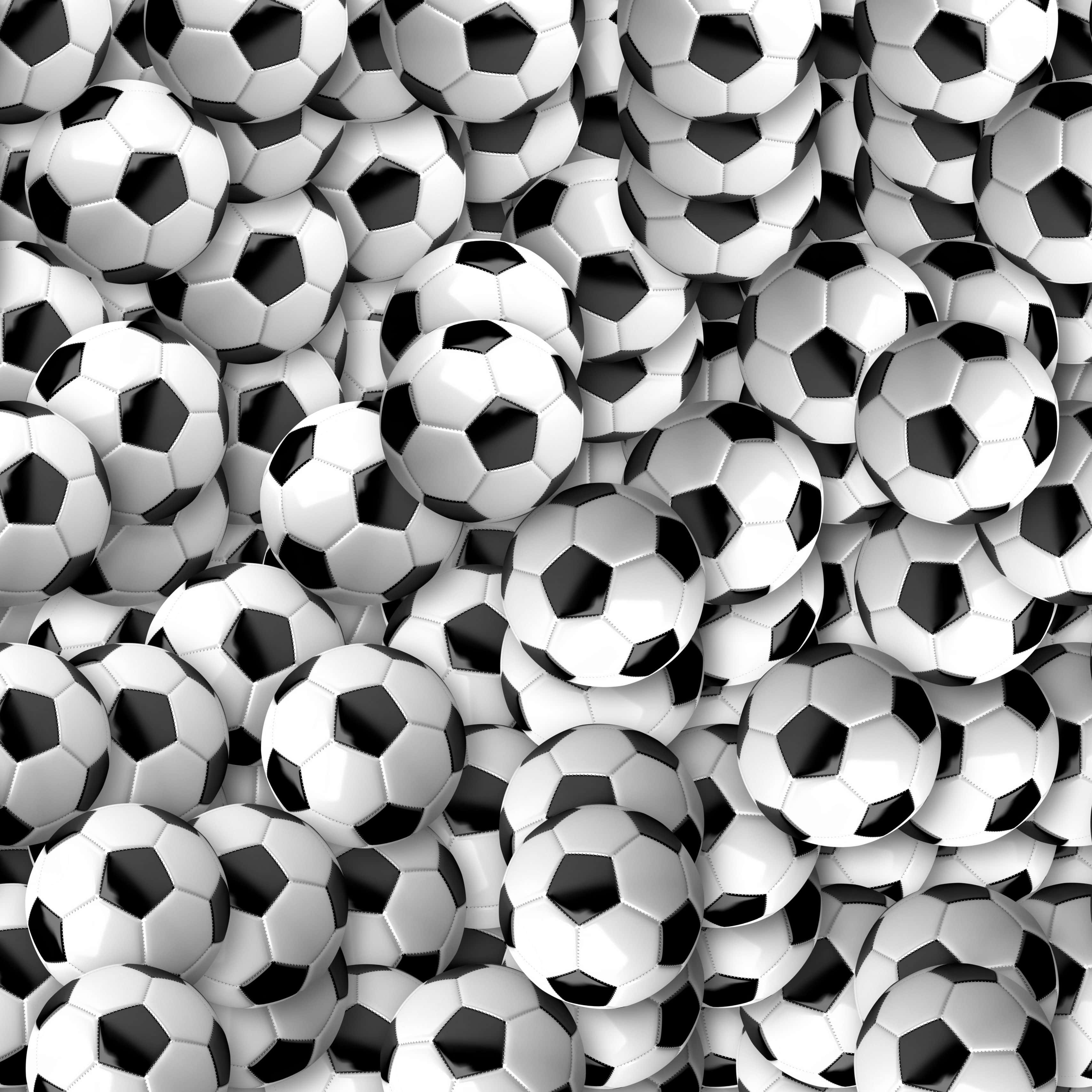 soccer ball, black and white, textured pattern, 2K Desktop Wallpaper