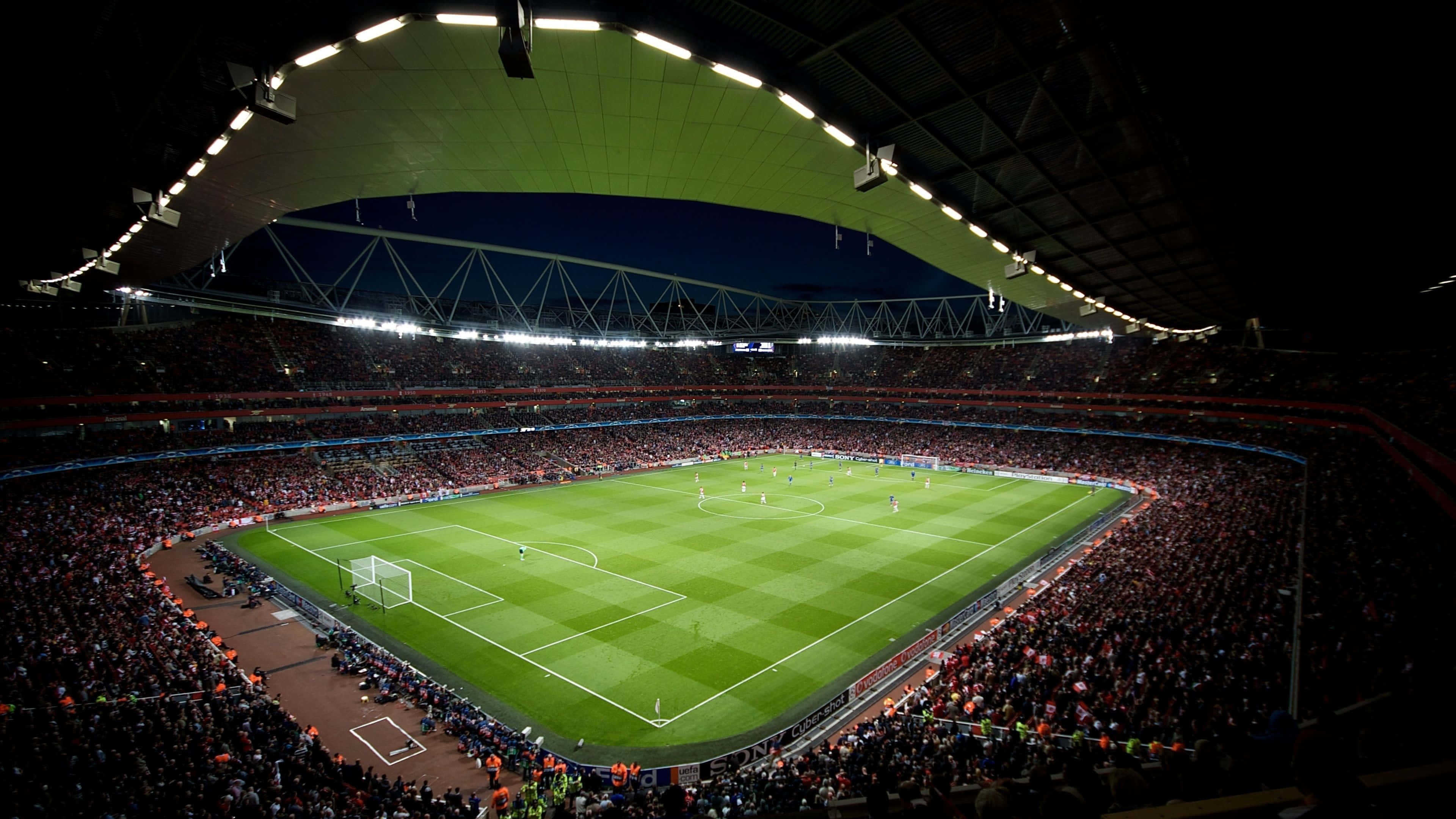 soccer, football stadium, night, 4K Desktop Wallpaper