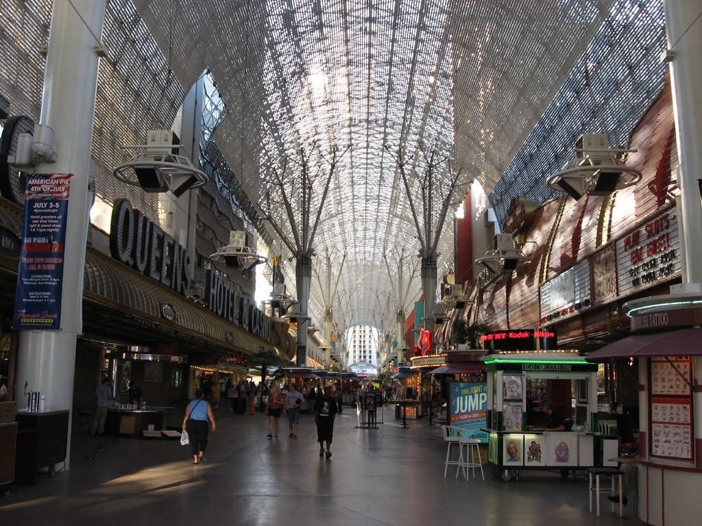 Fremont Street, daytime, glass-paneled ceiling, SD Desktop Wallpaper