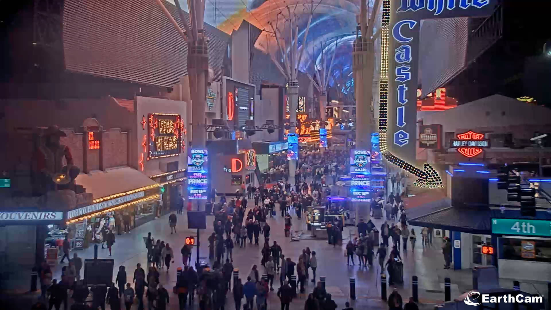 Fremont Street, neon signs, casino buildings, Full HD Desktop Wallpaper