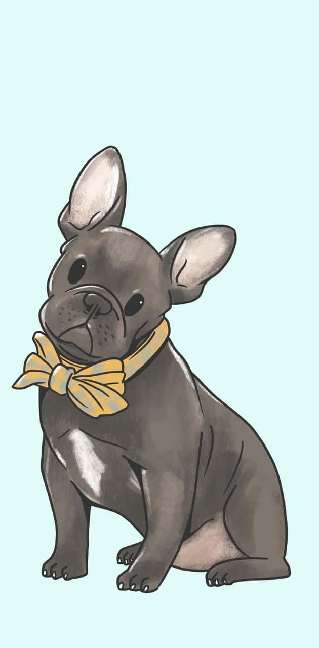 French bulldog, yellow bow tie, gray, HD Phone Wallpaper