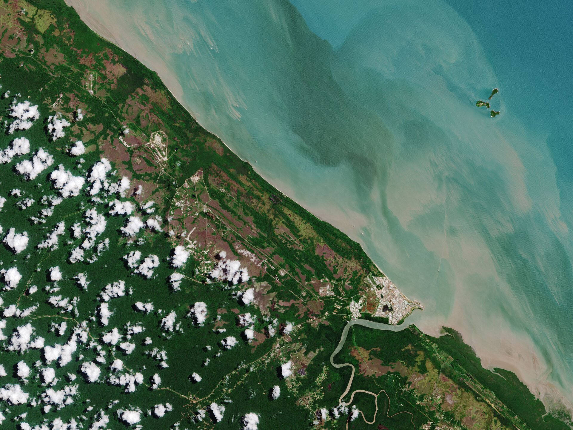 French Guiana, coastal region, green forests, Full HD Desktop Wallpaper