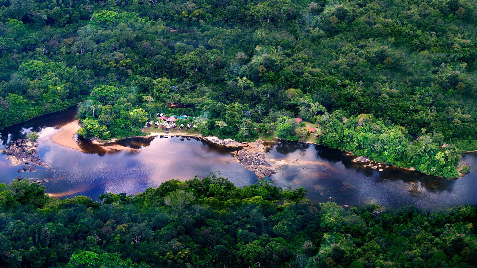 French Guiana, river, forest, Full HD Desktop Wallpaper